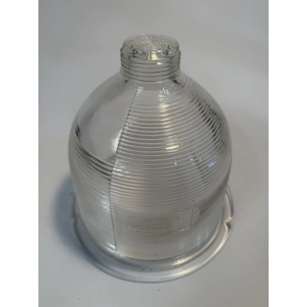 Vintage Holophane No 4377 Signed Prismatic Glass Bell Shade Industrial Pendant